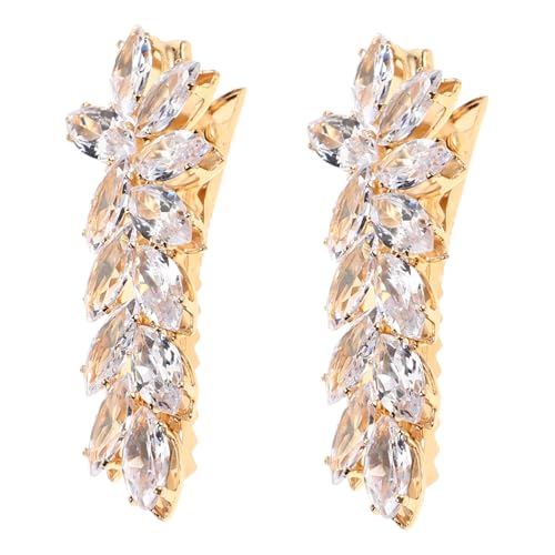 Beavorty 2 Stück Entenschnabel-Clip-Kopfschmuck Haarschmuck für Damen Mini-Alligator-Haarspangen ausgefallene Haarspangen Haarnadeln für Frauen Haarnadeln süß Zirkon Golden von Beavorty