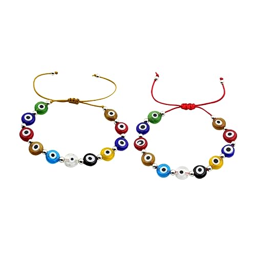 Beavorty 2 Stück Evil Eye Armbänder für Verstellbare Perlenarmbänder für Männer und Frauen Freundschaftsarmbänder mit Bösem Blick von Beavorty