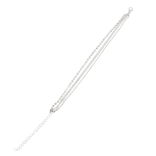 Beavorty 2 Stück Exquisites Silber Fußkettchen Damen Einfache Kralle mit Funkelnden Diamantimitaten Verstellbar Langlebige Legierung für Strand und Alltag Modisches Fußschmuck Accessoire von Beavorty