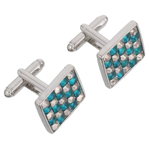 Beavorty 2 Stück Farbige -Zirkon Manschettenknöpfe Kristallmanschette verbindet Männer Manschettshemd Manschettenknöpfe für Männer für Hemden Anzugknöpfe Legierung von Beavorty