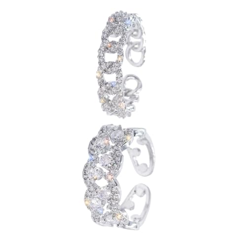 Beavorty 2stücke Einfacher Chic Finger Ring Für Damen Ring Schmuck Kreative Ornament Offener Für Frauen Zeigefinger Schmuckaccessoire von Beavorty