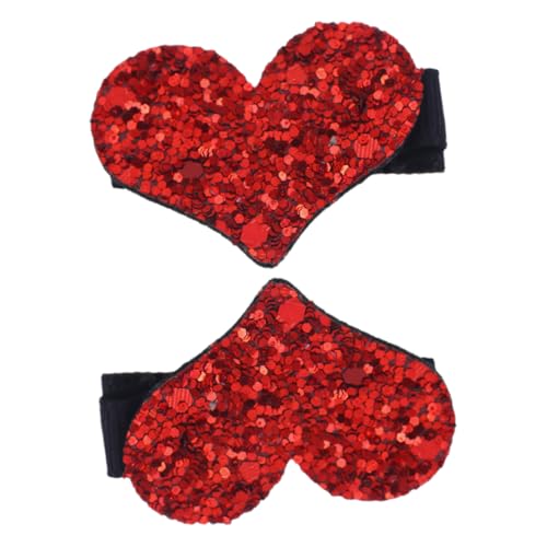Beavorty 2stücke Herzförmige Glitzer-haarspangen Für Mädchen Bling-haarnadeln Mit Pailletten Dekorative Haarspangen Für Valentinstag Hochzeiten Und Partys von Beavorty