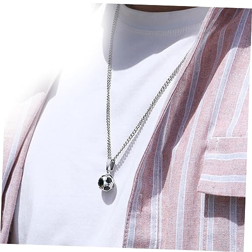 Beavorty 2 Stück Fußball Anhänger Halskette für Herren Kreatives Design Gold und Silber Umweltfreundliches Legierungs Material Modisches Schmuckset für Sportfans und Besondere Anlässe von Beavorty