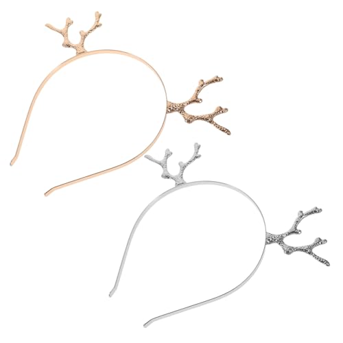 Beavorty 2 Stück Geweih-stirnband Aus Legierung Weihnachtsstirnband Rentiergeweih Weihnachten Rentiergeweih Stirnband Haarreifen Aus Strass Strass-geweih-stirnband Haarschmuck von Beavorty
