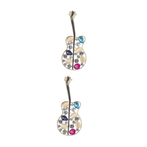 Beavorty 2 Stück Gitarrenbrosche Stellnadel Strassnadel Musikstift Musikinstrumente Brosche Musikalische Brosche Instrumenten -Mode -Revers -Brosche Musikalische Reversbrosche Legierung von Beavorty