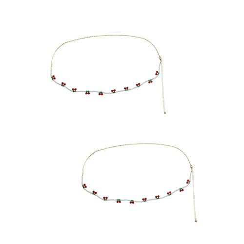 Beavorty 2 Stück Goldene Bauch Kette mit Perlen Perlen Gürtel Kette für Damen Elegantes für Besondere Anlässe für Übergrößen Vielfältige Outfits von Beavorty
