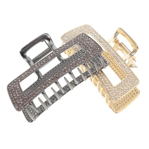 Beavorty 2 Stück Große Metall Haarklammern mit Strasssteinen Rutschfeste Haarkralle für Frauen Funkelnde Haarspangen Starker Griff für Dutt und Hochsteckfrisuren Edle Haaraccessoires von Beavorty