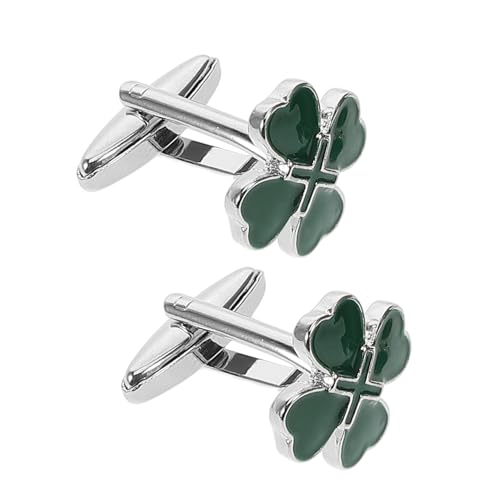 Beavorty 2 Stück Grüne Manschettenknöpfe für Herren Irische Glücksbringer Legierung für Patrick's Day und Formelle Anlässe Langlebig und Komfortabel von Beavorty