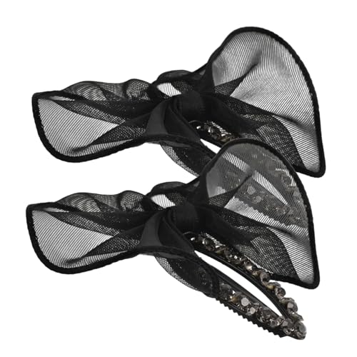 Beavorty 2 Stück Haarklammern Mit Schleife Strass Haarnadeln Netzstoff Tüllschleife Haar Accessoires Haifisch Clip Kopfbedeckung Pferdeschwanzhalter Für Frauen Und Mädchen von Beavorty