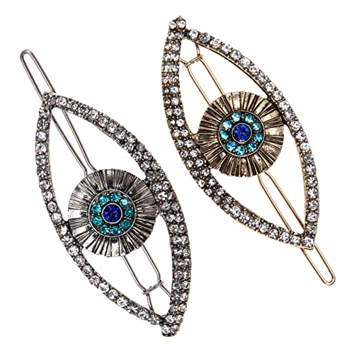 Beavorty 2 Stück Haarnadel Mit Bösem Blick Strass-haarspange Retro-haarspange Kopfschmuck Für Damen Stilvolles Und Einzigartiges Haar-accessoire-set von Beavorty