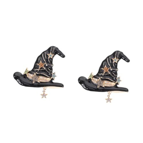 Beavorty 2 Stück Halloween Brosche Hexenhut mit Funkelnden Strasssteinen Unisex Anstecknadel aus Langlebiger Legierung Vielseitiges Accessoire für Kleidung Rucksack und Kostüm bei Halloween von Beavorty