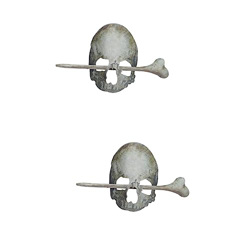 Beavorty 2 Stk Halloween Haarnadel Totenkopf Haarstäbchen Wikinger-haarstab Halloween-haarschmuck Haarspange Aus Porzellan Halloween-haargabel Greift Requisiten Fräulein Legierung Grasring von Beavorty