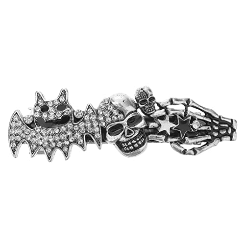 Beavorty 2st Halloween-haarspangen Gothic-accessoires Für Frauen Schädel-haar-accessoires Frühlingshaar Fledermaus Haarspangen Haarschmuck Mädchen Entenschnabel Zinklegierung Ausgabekarte von Beavorty