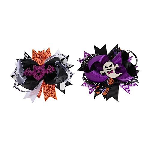 Beavorty 2st Halloween-haarspangen Für Kinder Halloween Bownot Haarspangen Mädchen Haarschleifen Halloween-haarnadeln Haarspange Mit Gruseliger Schleife Für Kinder Stoff Kürbis Wandbehang von Beavorty