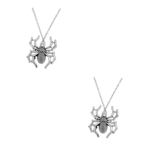 Beavorty 2 Stück Halloween Spinnen Anhänger Halskette Punk Stil Damen Schmuck Modisches für Party Alltag und Festival von Beavorty