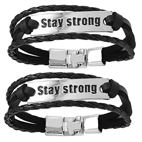 Beavorty 2 Stück Herren Armbänder Geflochtenes Handgelenk Band für Männer Vintage Verstellbar für Partys Hip Hop von Beavorty