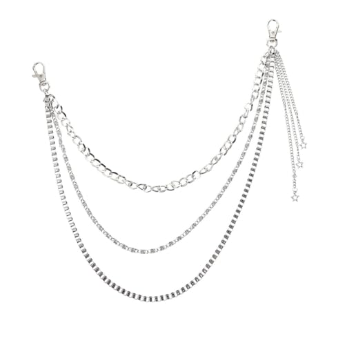 Beavorty 2 Stück Herren Jeans Kette Stylische Hüftkette Vielseitig Kombinierbar für Hip Hop Outfits Modisches Accessoire für Jede Gelegenheit von Beavorty