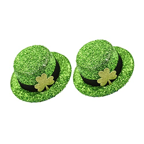 Beavorty 2st Klee Hut St Patrick Hut St. Patricks Day Kopfschmuck St. Patricks Haarschmuck St. Patricks Haarnadel St Patrick s Day Partyhüte Klee-haar-accessoire Stoff Metall Ausgabekarte von Beavorty