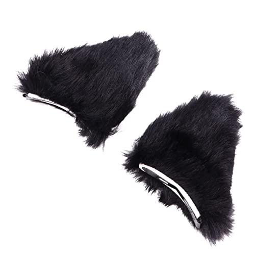 Beavorty 2 Stück Katzenohren Haarspangen Niedliche Haarnadeln Für Mädchen Cosplay Zubehör Für Partys Schwarze Kopfbedeckung Mit Plüsch Ohren Für Halloween Und Festlichkeiten von Beavorty