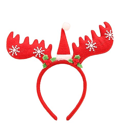 Beavorty 2st Rote Haaraccessoires Für Frauen Rentier Ohren Rentierohren Stirnband Weihnachtsparty Haare Frau Weihnachtsmann Kostüm Für Damen Nikolausmütze Stirnband Mini Fräulein Kleidung von Beavorty