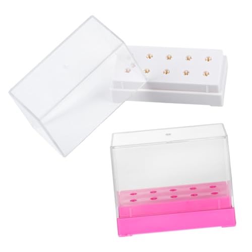Beavorty 2stücke Kunststoff-nagelbohrer-box Mit Maniküre-schleifkopf-halter Für Nagelpolieren Organizer Für Aufbewahrungsbox Für Nailart-schleifköpfe von Beavorty