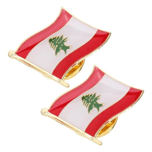 Beavorty 2stücke Metall-emaille-anstecknadel Mit Libanon-flagge Brosche Für Männer Und Frauen Reise-souvenir Für Rucksäcke Schals Und Kleidung von Beavorty