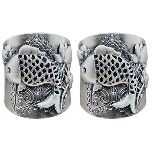 Beavorty 2 Stück Lotus Ring für Damen Verstellbarer Retro Finger Ring Leicht und Elegant für Alltag und Besondere Anlässe Hochwertiger Schmuck mit Chic von Beavorty