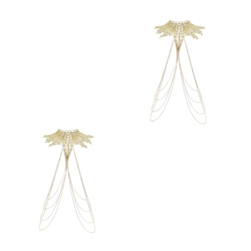 Beavorty 2 Stück Luxuriöse Körperkette für Damen Goldene Körperkette Schmuck für Partys Sommer Events Boho Körperschmuck von Beavorty