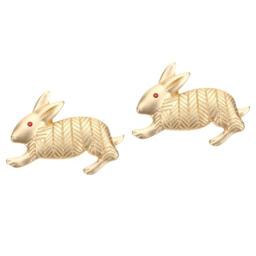 Beavorty 2 Stück Metallische Hasenbrosche für Damen Bunny Anstecknadel Feinem Material für Kleidung Taschen Hüte Perfektes von Beavorty