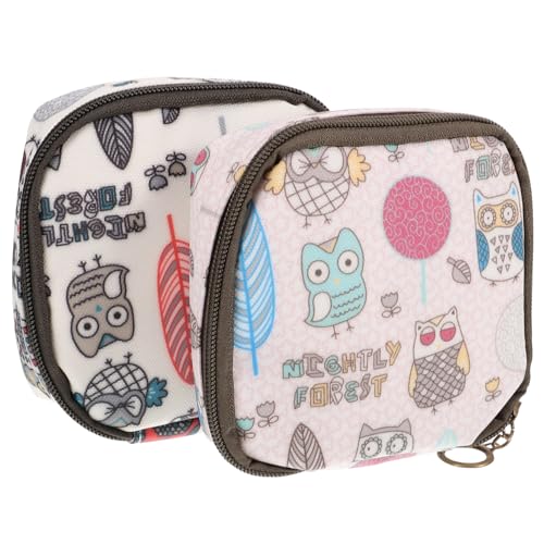Beavorty 2 Stück Multifunktionaler Periodenbeutel mit Reißverschluss Tragbare Napkin Pouch für Täglichen Gebrauch Kompakte Tampon Aufbewahrungstasche Stilvoller Reise Organizer für Damen von Beavorty