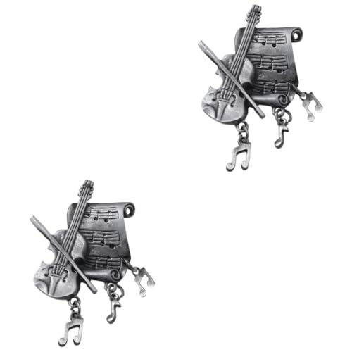 Beavorty 2 Stück Musiknotenbrosche Gitarrenbroschen Broschennadel Stellnadel Vintage Brosche Anstecknadel Für Gitarre Schal Brosche Metallbrosche Hutbrosche Hut Reversnadel Zinklegierung von Beavorty