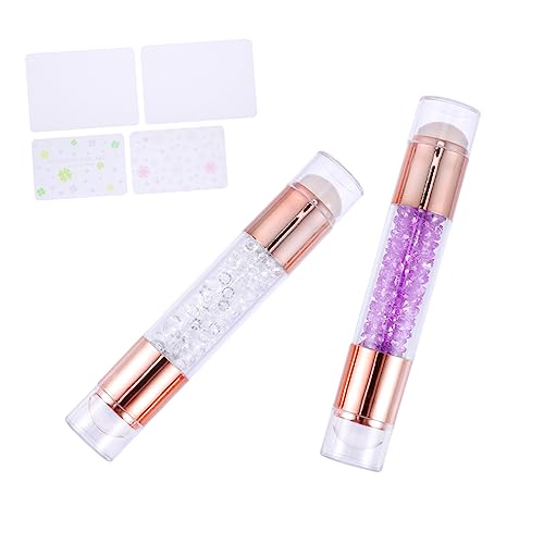 Beavorty 2 Stück Nagelstempel Nagel Stempel Nagelkunstschablone DIY-Maniküre-Werkzeug Nägel Stempeln drucker Nagelstanzwerkzeug Nagelkunst -Stempelpolitur Nagelstamper Kieselgel Violett von Beavorty