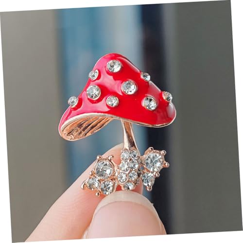 Beavorty 2stücke Pilzbrosche Aus Legierung Cartoon-pilz Anstecknadel Pilz-nadel Mit Strass Pilz-charm-nadel Für Kleidertasche Einzigartige Brosche Für Rucksack Und Kleidung von Beavorty