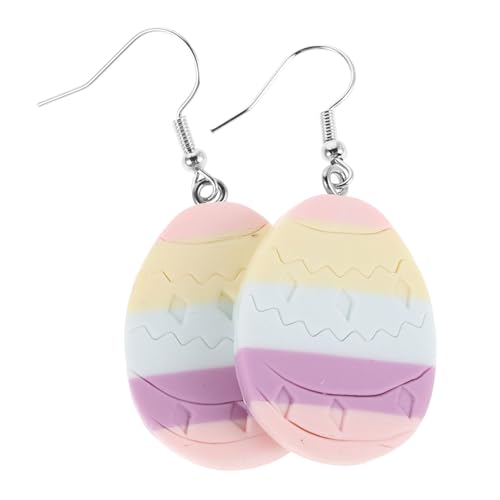 Beavorty 2 Stück Osterohrringe Polymer Niedliches Hasen und Eierdesign für Frauen für Feiertags Schmuck und Festliche Anlässe von Beavorty