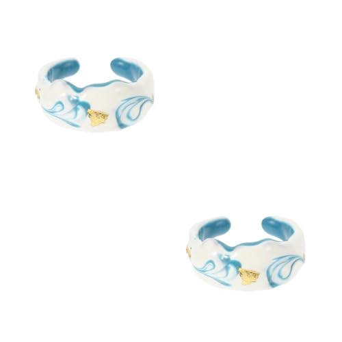 Beavorty 2 Stück Pärchen Ring Kupfer Romantischer Finger Ring für Valentinstag Chic Finger Schmuck Elegantes Design mit Hochwertiger Verarbeitung für Damen und Herren von Beavorty