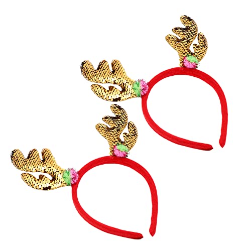 Beavorty 2stücke Geweih Haarreif Mit Pailletten Weihnachts Stirnband Für Junge Mädchen Und Erwachsene Festlicher Kopfbedeckung Für Weihnachtsfeiern Und Fotoshootings von Beavorty