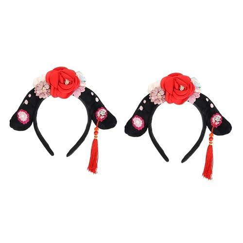 Beavorty 2 Stück Palast-Stirnband-Perücken Mit Pony Haar-Accessoires Für Mädchen Stirnbänder Damen-Stirnband Tiara Chinesisches Perücken-Stirnband Cosplay-Perücke Haarband von Beavorty