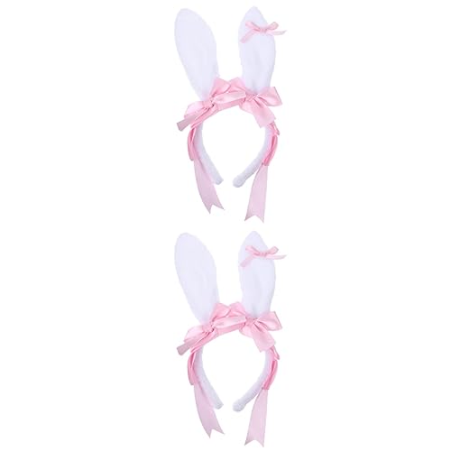 Beavorty 2st Plüsch-hasenohr-stirnband Haarreifen Mit Hasenohren Make-up-stirnband Party Dekoratives Haarband Kawaii-accessoires Plüsch Bowknot Stirnband Kind Krawatte Foto Plüschstoffe von Beavorty