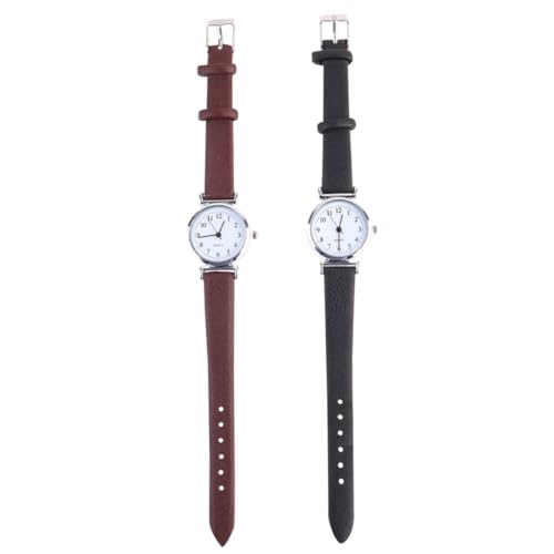 Beavorty 2 Stück Quarzuhr für Damen Stilvolle Armbanduhr Weiß Vielseitiges Design für Geschenkidee für Geburtstage Feiertage von Beavorty