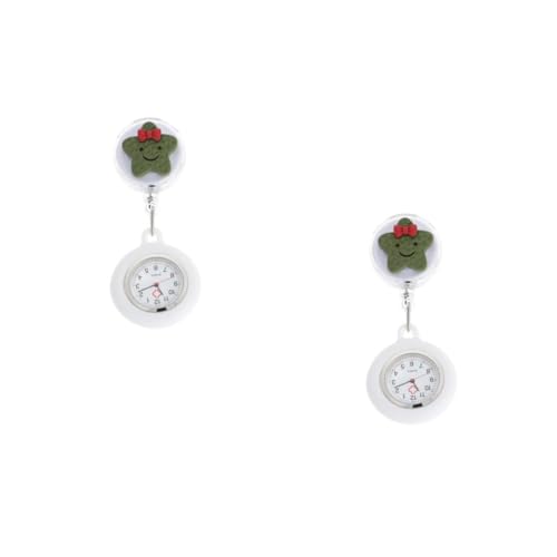 Beavorty 2 Stück Retraktuelle Silikon Stern Nurse Watch mit Einziehbarer Quarz-Uhr Großes Ziffernblatt Pflegeuhr für Medizinisches Personal Robust und Praktisch von Beavorty