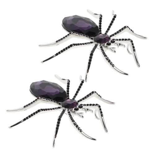 Beavorty Strass Spinnen Brosche 2 Stück Halloween Anstecknadel Schmuckdekoration Für Kleidung Anzug Hut Vintage Spinnenabzeichen Für Damen Unverzichtbares Winter Accessoire von Beavorty