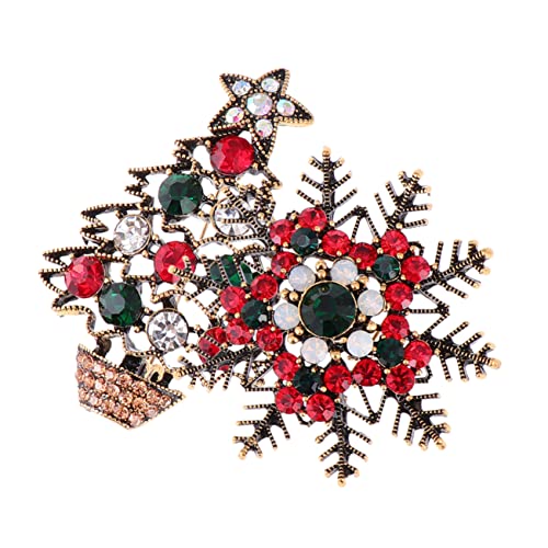 Beavorty 2 Stück Retro Weihnachtsbroschen mit Bunten Diamanten Modisches Accessoire für Festliche Kostüme Stilvolle Anstecknadeln für Damen Schmuckstück für Weihnachten und Besondere von Beavorty
