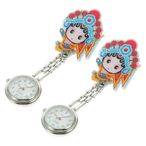 Beavorty 2stücke Krankenschwesteruhr Einziehbar Runde Quarzuhr Taschenuhr Für Krankenschwestern Robustes Design Langlebige Uhr Mit Rotem Praktisches Arzthelfer Armbanduhr von Beavorty