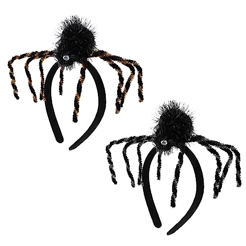 Beavorty 2st Spinnen-stirnband Haarpflegezubehör Halloween-kopfbedeckungen Gotisch Horn Ankleiden Festival Tier Haargummis Für Mädchen Halloween-haarreifen Grusel Kleidung Tuch Kriechen von Beavorty