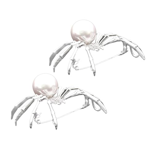 Beavorty 2 Stück Spinnenbrosche mit Künstlicher Perle Realistische Halloween Schmuck-anstecknadel für Damen Vielseitige Spinnen-lapel-pins als Party Kostüm-deko von Beavorty