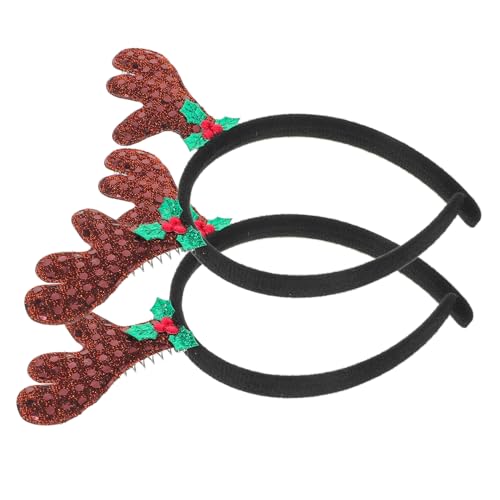 Beavorty 2 Stück Stirnbänder für Mädchen Band Neuheit Weihnachten Erwachsene Party Geweih Haarreifen Haarschmuck für Frauen mädchen stirnbänder Haarschmuck für Mädchen Stoff von Beavorty