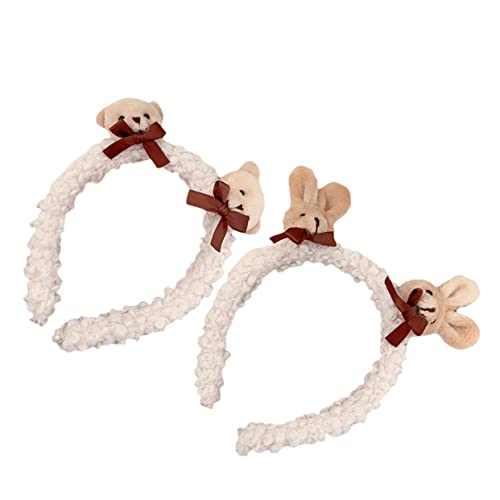 Beavorty 2st Stirnband Gefrorene Haarschmuck Plüsch Haarband Lustiger Kopfschmuck Weihnachten Extra Große Haarschleife Hasen-kuscheltiere Halloween-blumenkrone Lammwolle Hut Bilden Kind von Beavorty