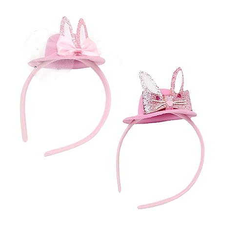 Beavorty Kinderhüte 2 Stück Stirnband Hasenohren Haarbänder Kostüm Partygeschenke Stirnbänder Für Rosa Stirnbänder Tierohren Stirnband Hasenohren Haarschmuck Hasenohren Kopfschmuck Hut von Beavorty