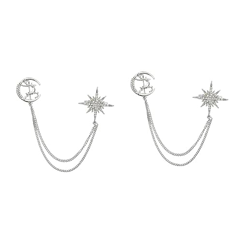 Beavorty 2 Stück Stylische Brosche mit Ketten Design Funkelnder Anstecker für Kleidung Taschen Schals Modisches Accessoire für Damen Basteln von Schmuck von Beavorty