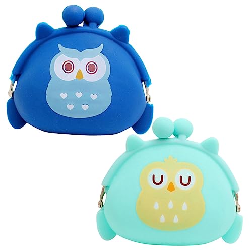 Beavorty 2 Stück Süße Münzbeutel Kleine Silikon Geldbörse für Damen Praktische Aufbewahrung für Kleingeld Karten Kopfhörer Leicht Kompakt für Unterwegs von Beavorty